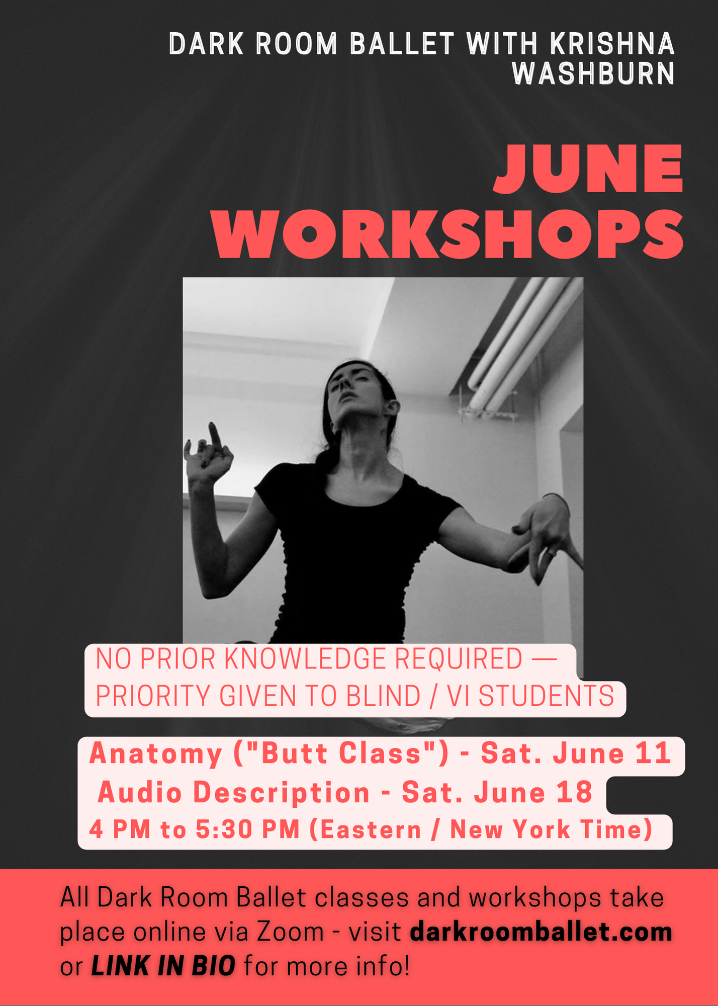 JUNE Anatomy and Audio Description Dark Room Ballet with